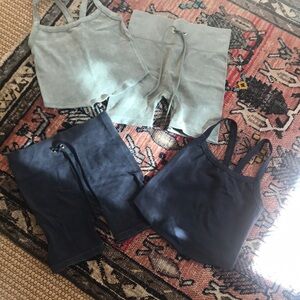 Stylish Women's Black and Sage green Active wear sets